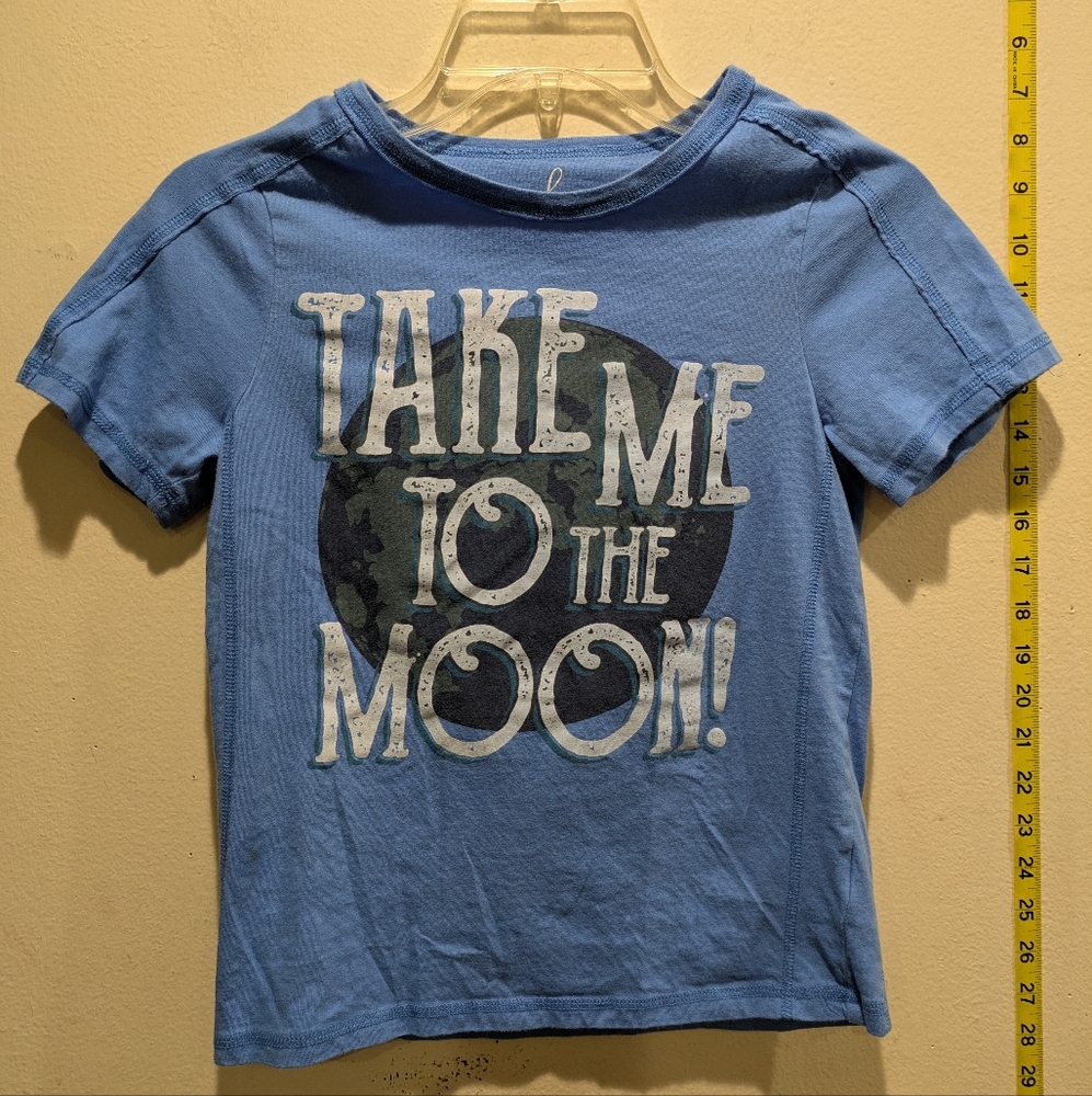 Peek Blue 'Take Me to the Moon' Kids Tee Size 8